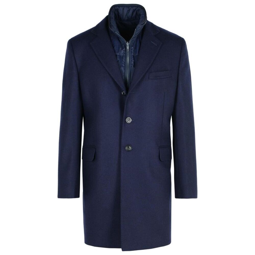 Fay Blue Wool Blend Coat Men